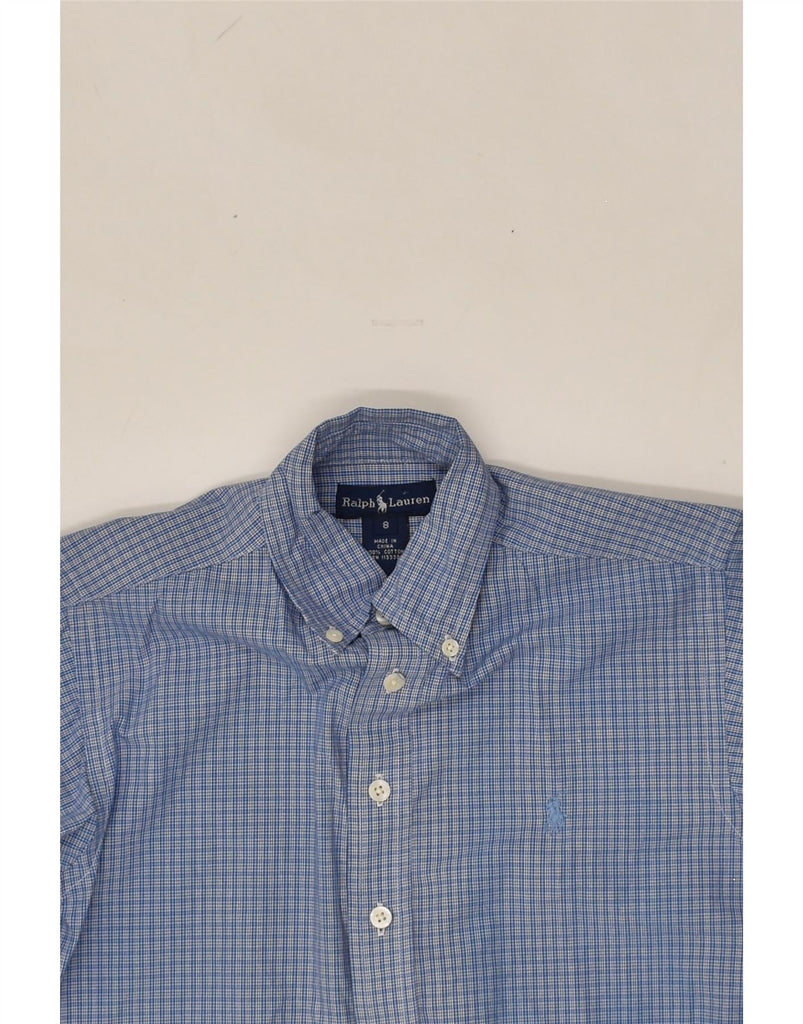 RALPH LAUREN Boys Shirt 7-8 Years Blue Check Cotton | Vintage Ralph Lauren | Thrift | Second-Hand Ralph Lauren | Used Clothing | Messina Hembry 