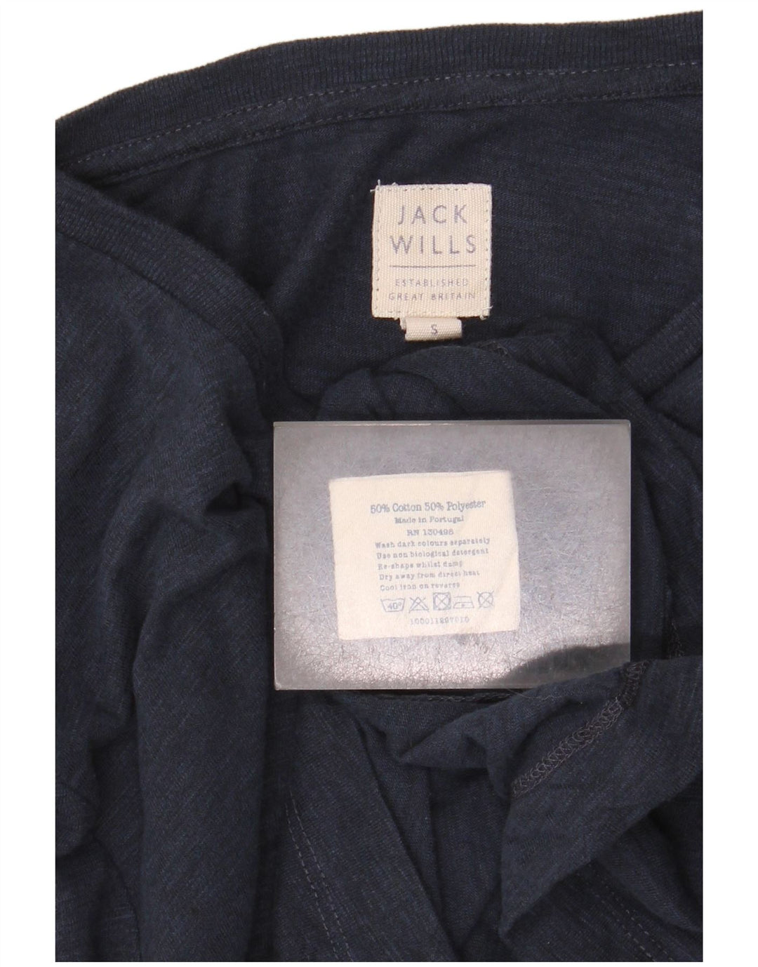 Jack Wills Mens Top Long Sleeve Small Navy Blue Cotton