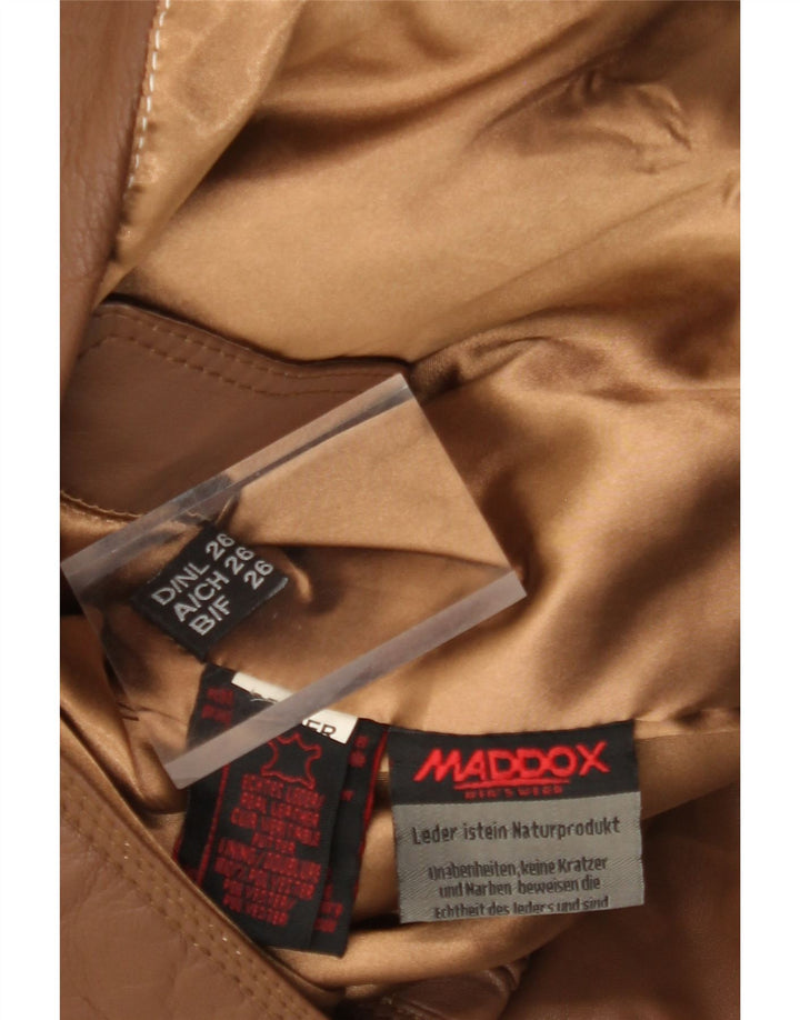 MADDOX Mens Leather Jacket UK 42 XL Brown Leather