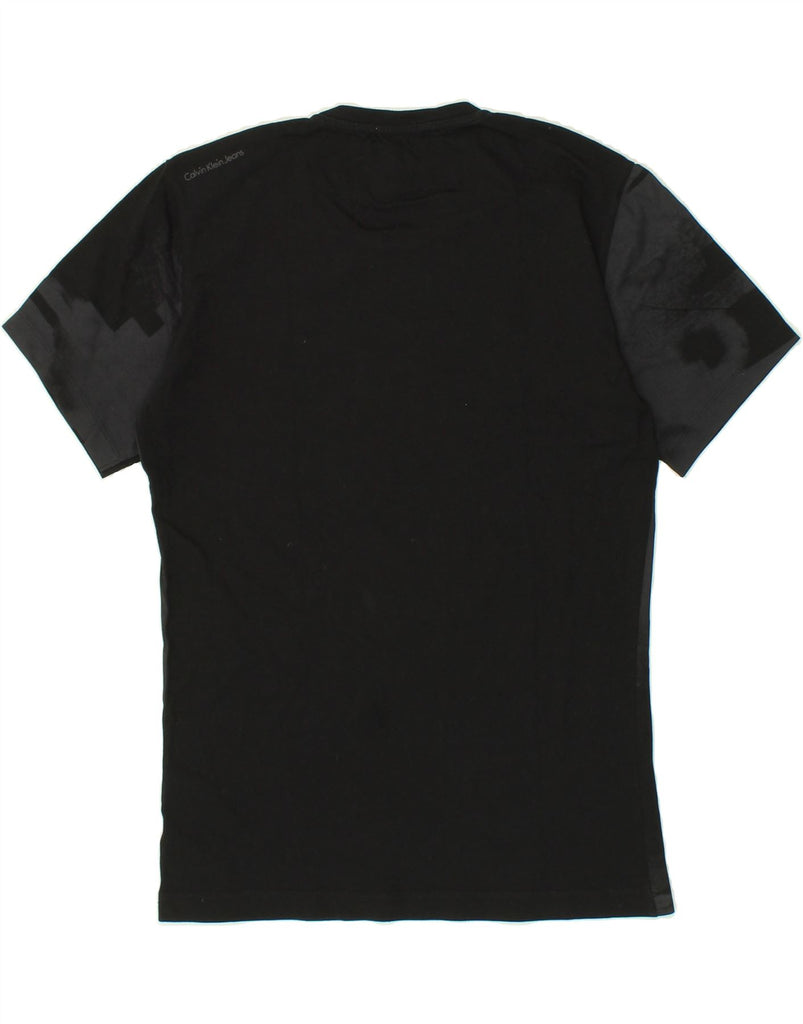 CALVIN KLEIN Mens T-Shirt Top Medium Black Geometric Cotton | Vintage Calvin Klein | Thrift | Second-Hand Calvin Klein | Used Clothing | Messina Hembry 