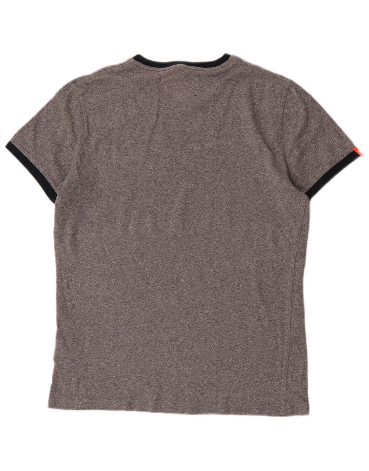 Superdry Mens T-Shirt Top Medium Grey Flecked Cotton