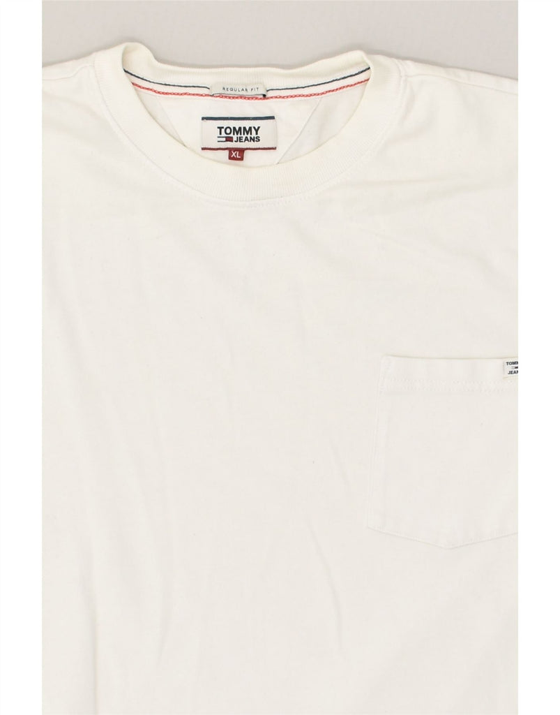 TOMMY HILFIGER Mens Regular Fit T-Shirt Top XL White | Vintage Tommy Hilfiger | Thrift | Second-Hand Tommy Hilfiger | Used Clothing | Messina Hembry 