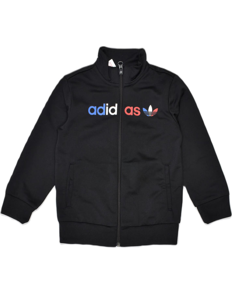 ADIDAS Boys Tracksuit Top Jacket 3-4 Years Black Polyester | Vintage | Thrift | Second-Hand | Used Clothing | Messina Hembry 