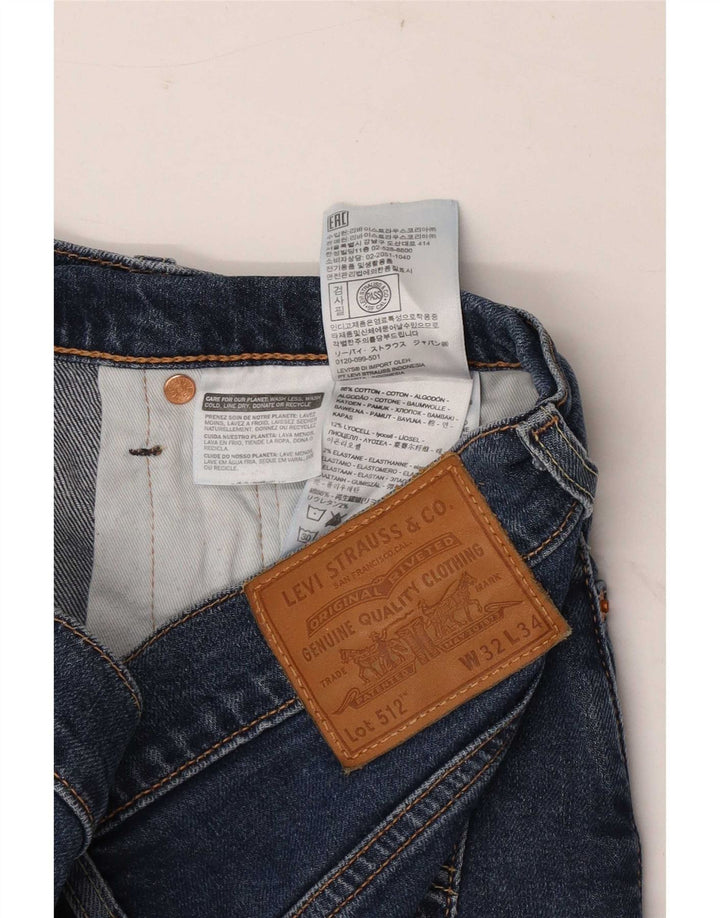 Levi's Womens 512 Denim Shorts W32 Medium Blue Cotton