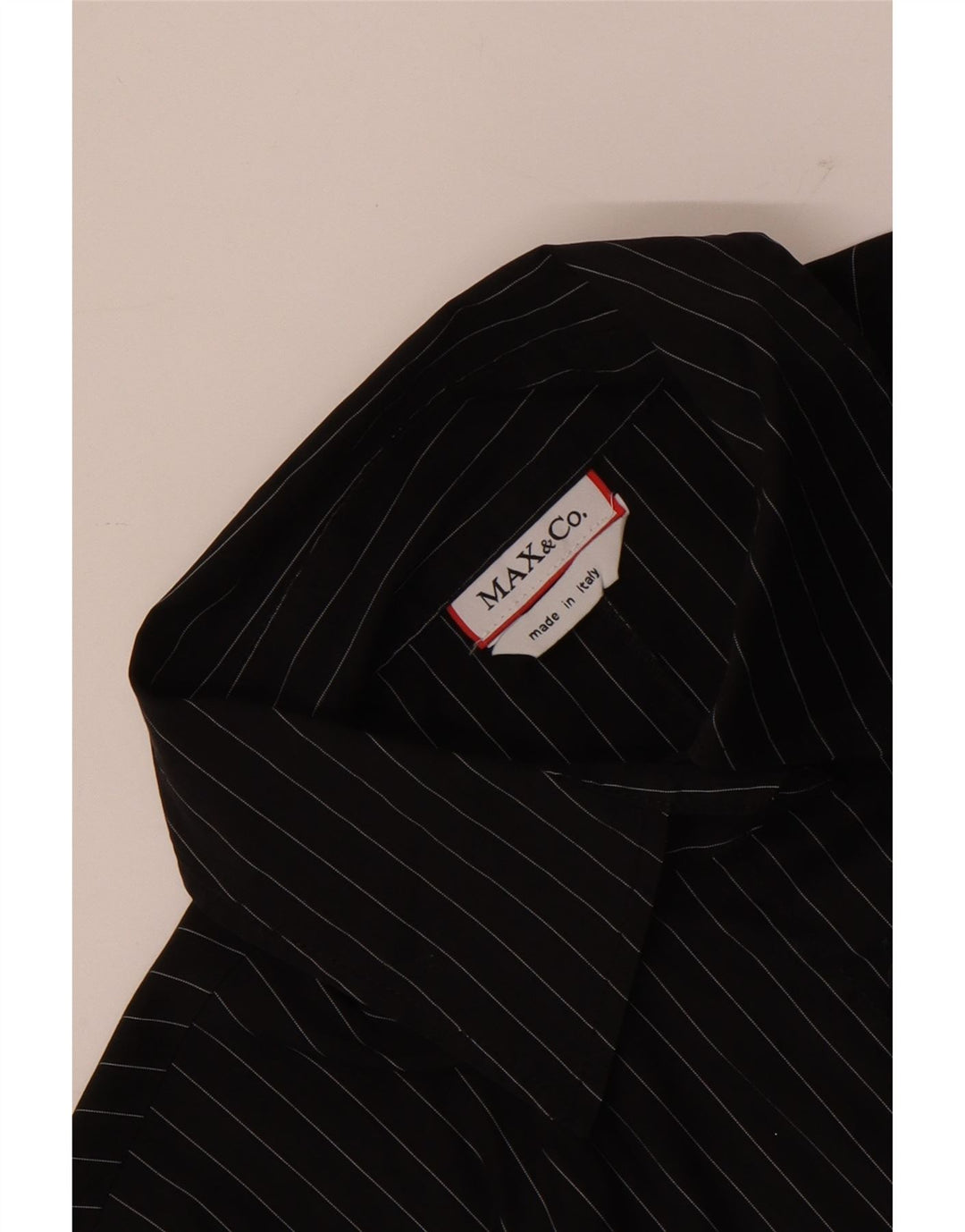 Max & Co. Womens Shirt UK 14 Medium Black Pinstripe