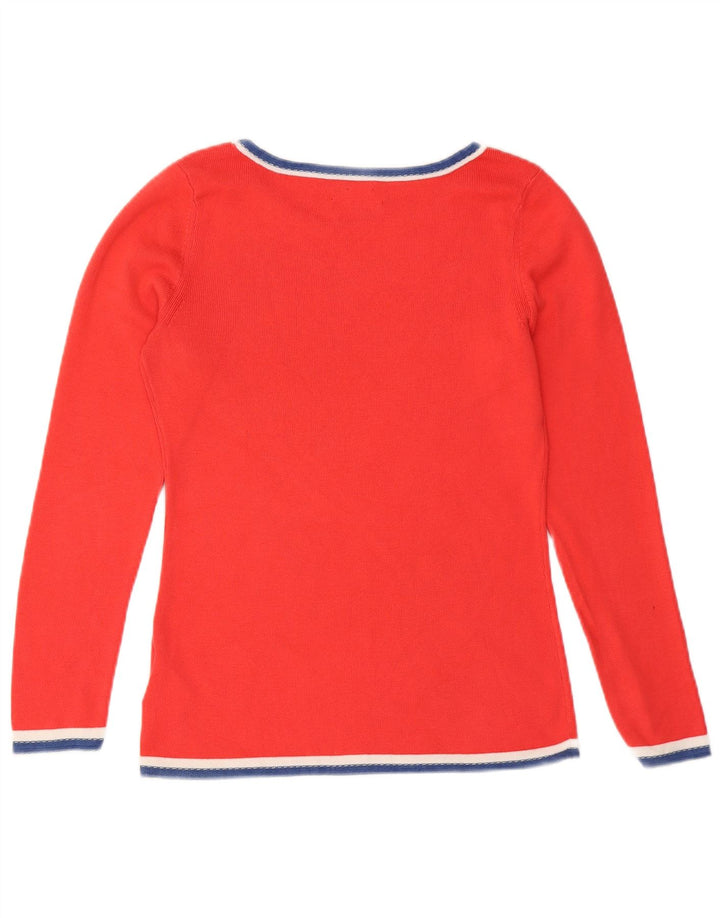 Tommy Hilfiger Womens Top Long Sleeve UK 14 Large Red Cotton