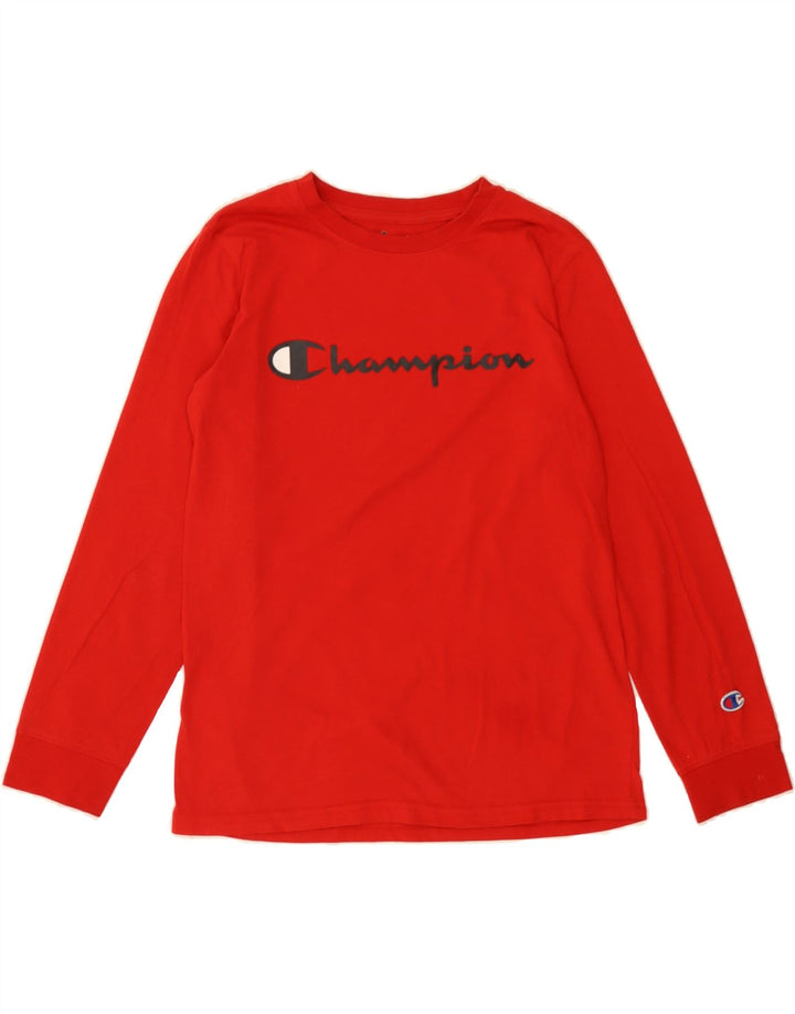 CHAMPION Boys Graphic Top Long Sleeve 11-12 Years Large Red Cotton Vintage Champion and Second-Hand Champion from Messina Hembry 