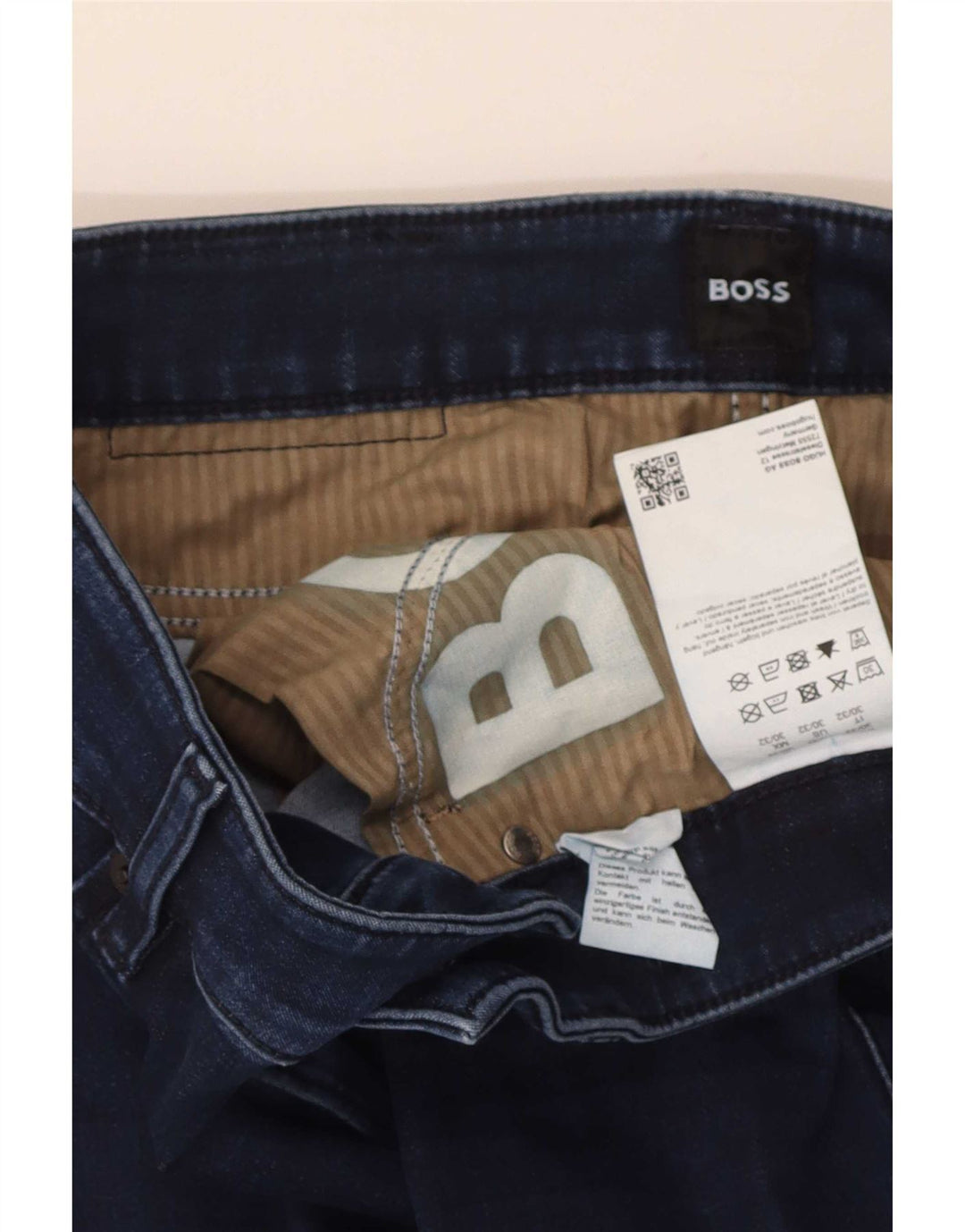 Hugo Boss Mens Slim Jeans W30 L32 Navy Blue Cotton