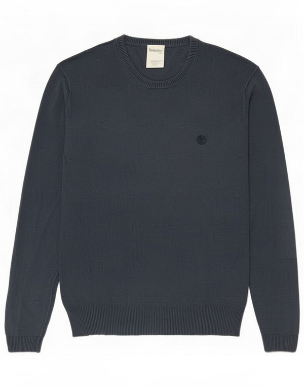 Timberland Mens Slim Fit Crew Neck Jumper Sweater Small Navy Blue Cotton