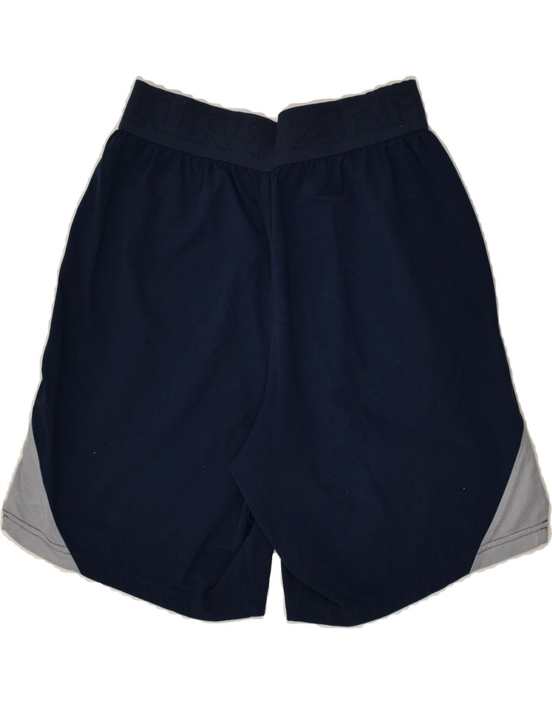 UNDER ARMOUR Mens Fitted Sport Shorts Small Navy Blue Polyester | Vintage Under Armour | Thrift | Second-Hand Under Armour | Used Clothing | Messina Hembry 