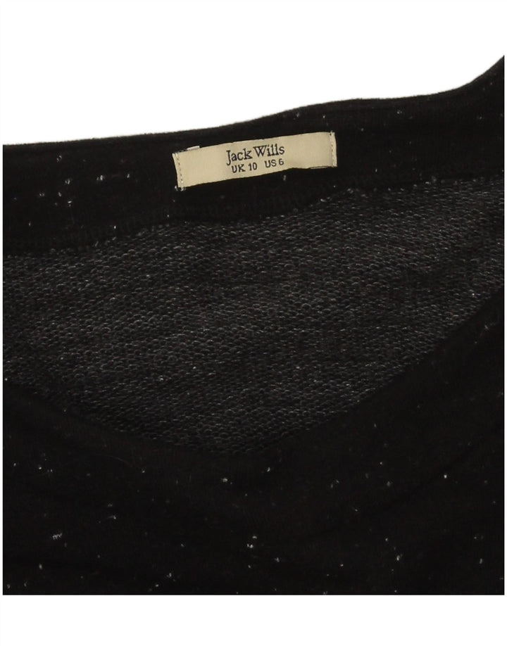 Jack Wills Womens Oversized Jumper Dress UK 10 Small Black Flecked