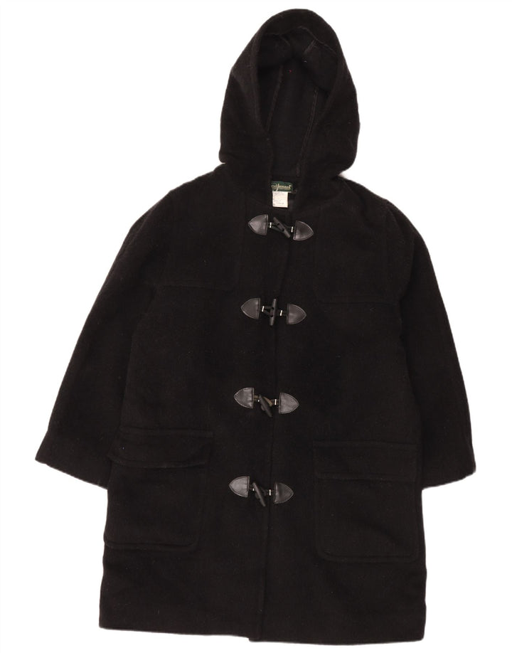 Harve Benard Womens Oversized Hooded Duffle Coat UK 16 Large Black Wool