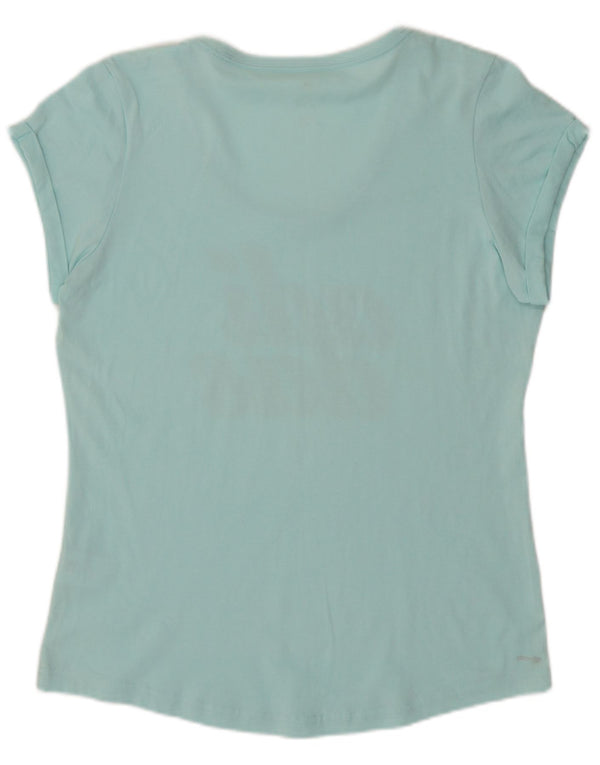 Adidas Womens Graphic T-Shirt Top UK 16 Large Turquoise Cotton