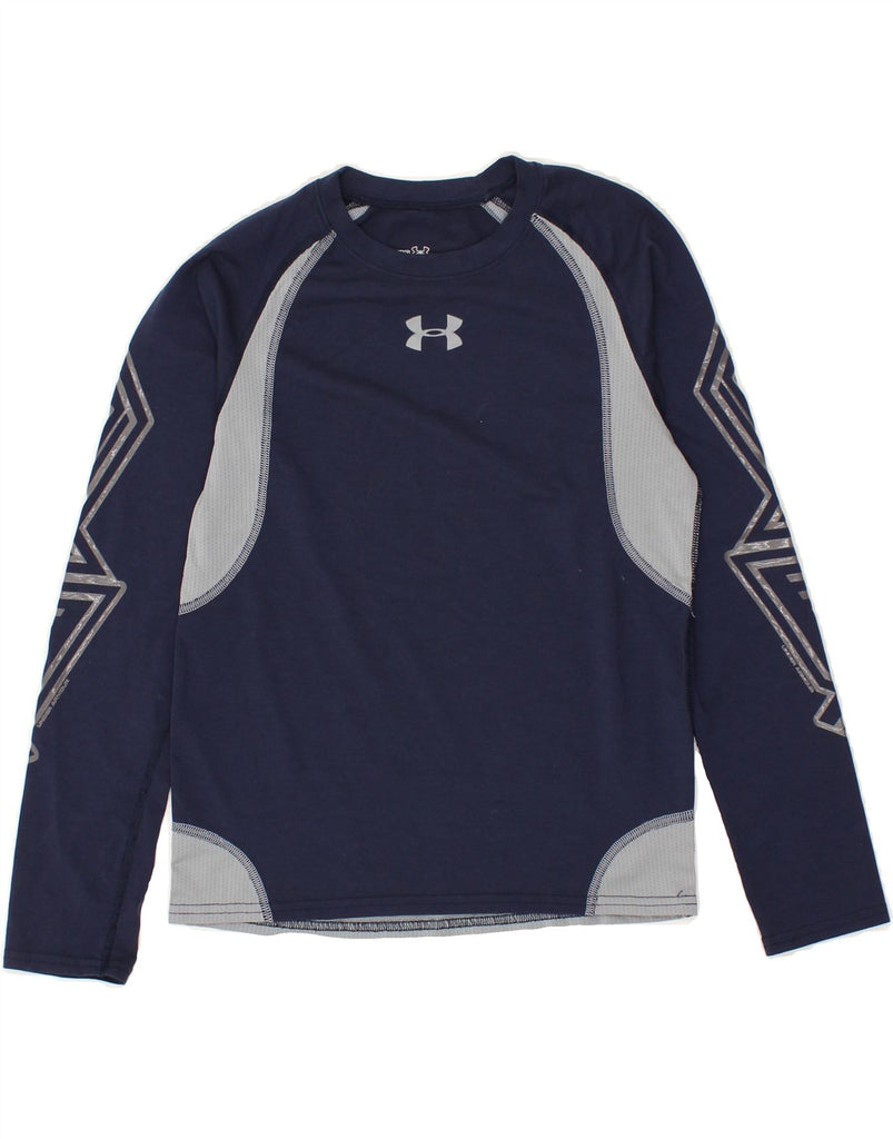 UNDER ARMOUR Boys Pullover Tracksuit Top 10-11 Years Medium Navy Blue | Vintage Under Armour | Thrift | Second-Hand Under Armour | Used Clothing | Messina Hembry 