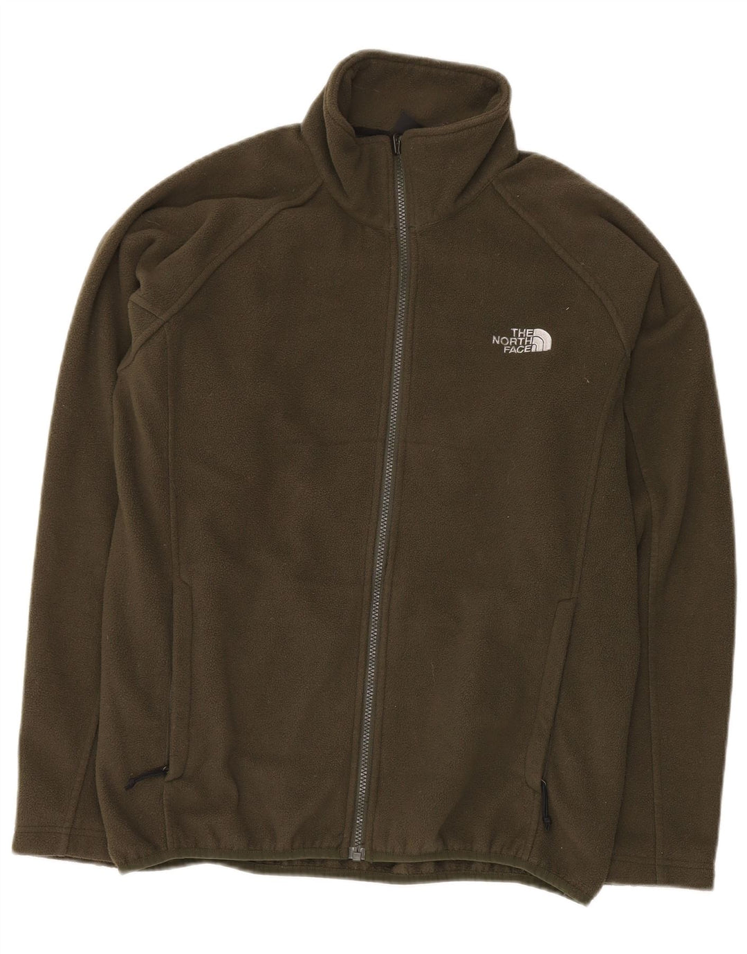 THE NORTH FACE Mens Fleece Jacket UK 36 Small Khaki Polyester