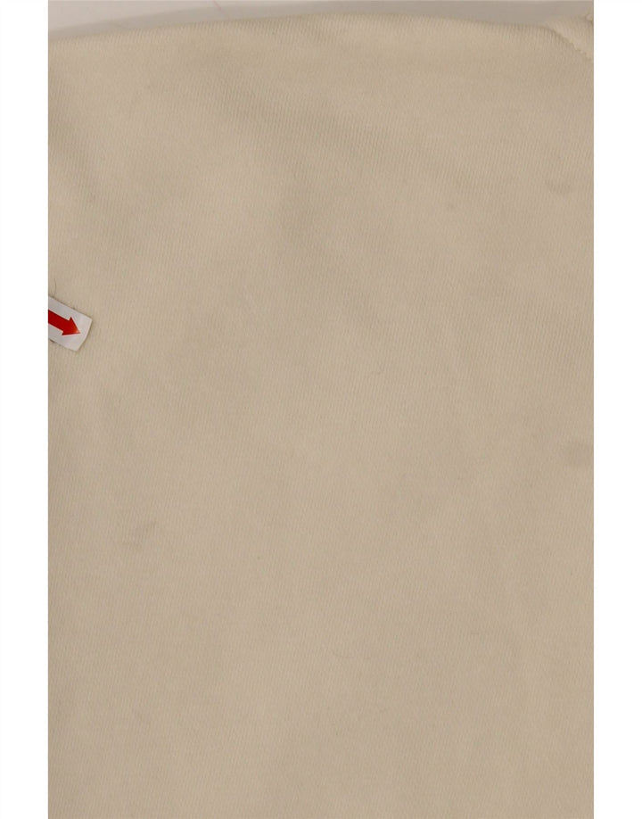 REEBOK Mens Loose Fit Zip Neck Sweatshirt Jumper Medium Off White Cotton