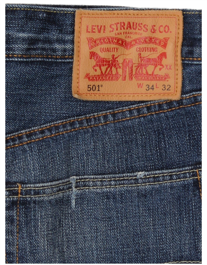 Levi's Mens 501 Cropped Jeans W34 L25 Blue