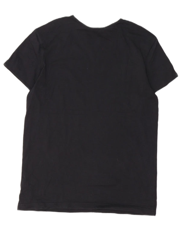 Reebok Mens Graphic T-Shirt Top XL Black Colourblock Cotton