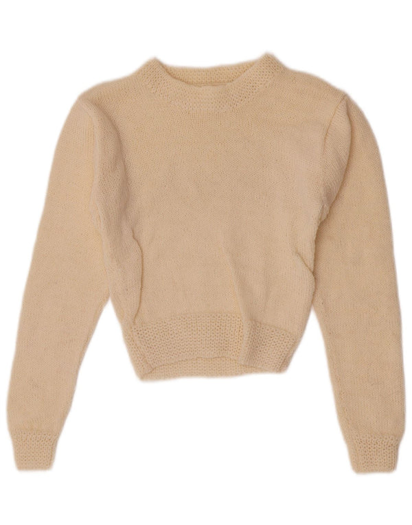 Vintage Girls Turtle Neck Jumper Sweater 6-7 Years Off White