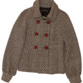 Kor@Kor Womens Pea Coat IT 44 Medium Brown Herringbone Polyester