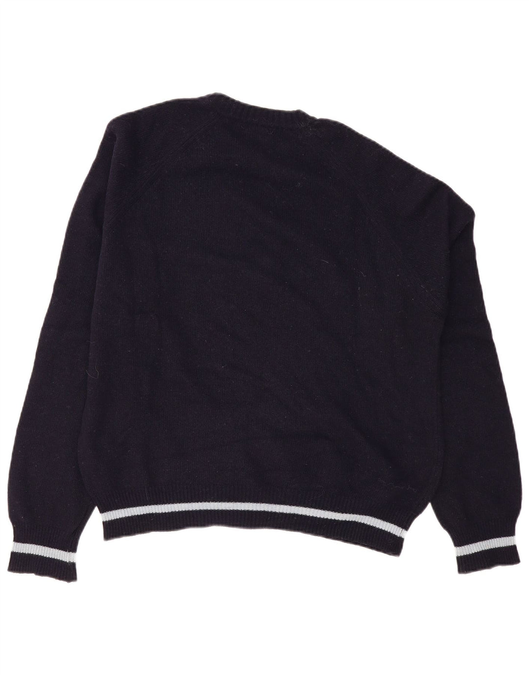 Lee Womens Graphic Crew Neck Jumper Sweater Large Navy Blue Wool
