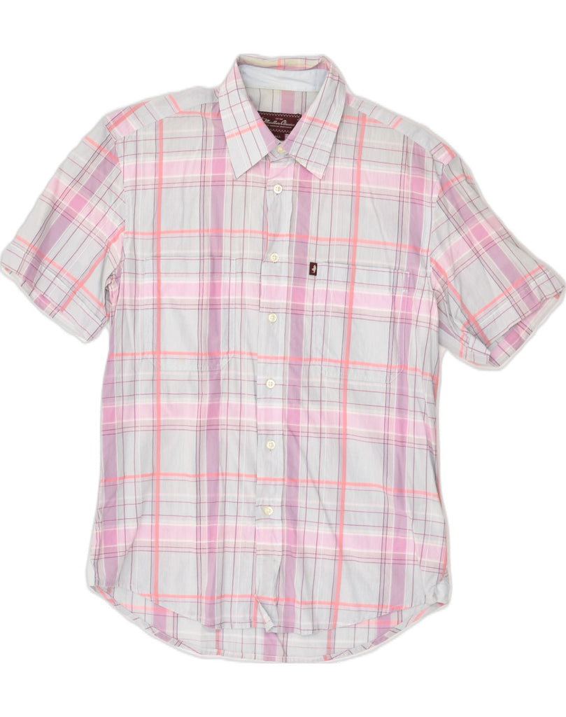 MARLBORO CLASSICS Mens Short Sleeve Shirt Small Grey Check Cotton | Vintage Marlboro Classics | Thrift | Second-Hand Marlboro Classics | Used Clothing | Messina Hembry 