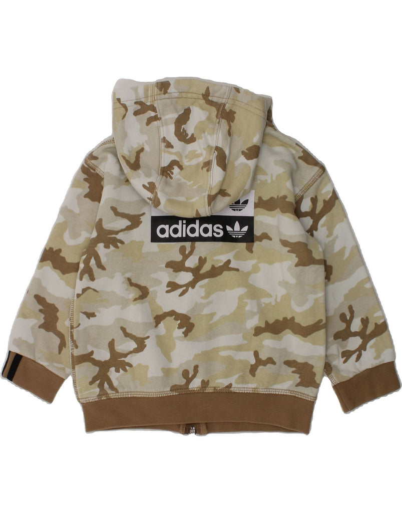 ADIDAS Baby Boys Graphic Zip Hoodie Sweater 12-18 Months Beige Camouflage | Vintage Adidas | Thrift | Second-Hand Adidas | Used Clothing | Messina Hembry 