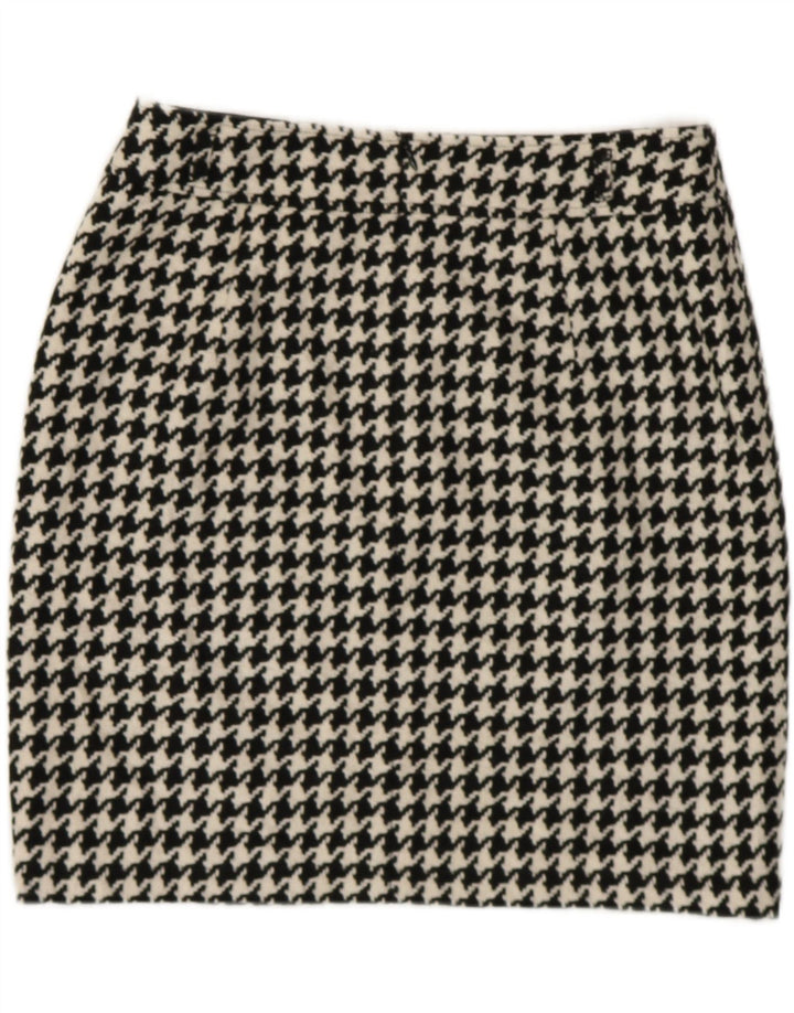 Gerry Weber Womens Pencil Skirt UK 14 Large W30  Black Houndstooth Wool