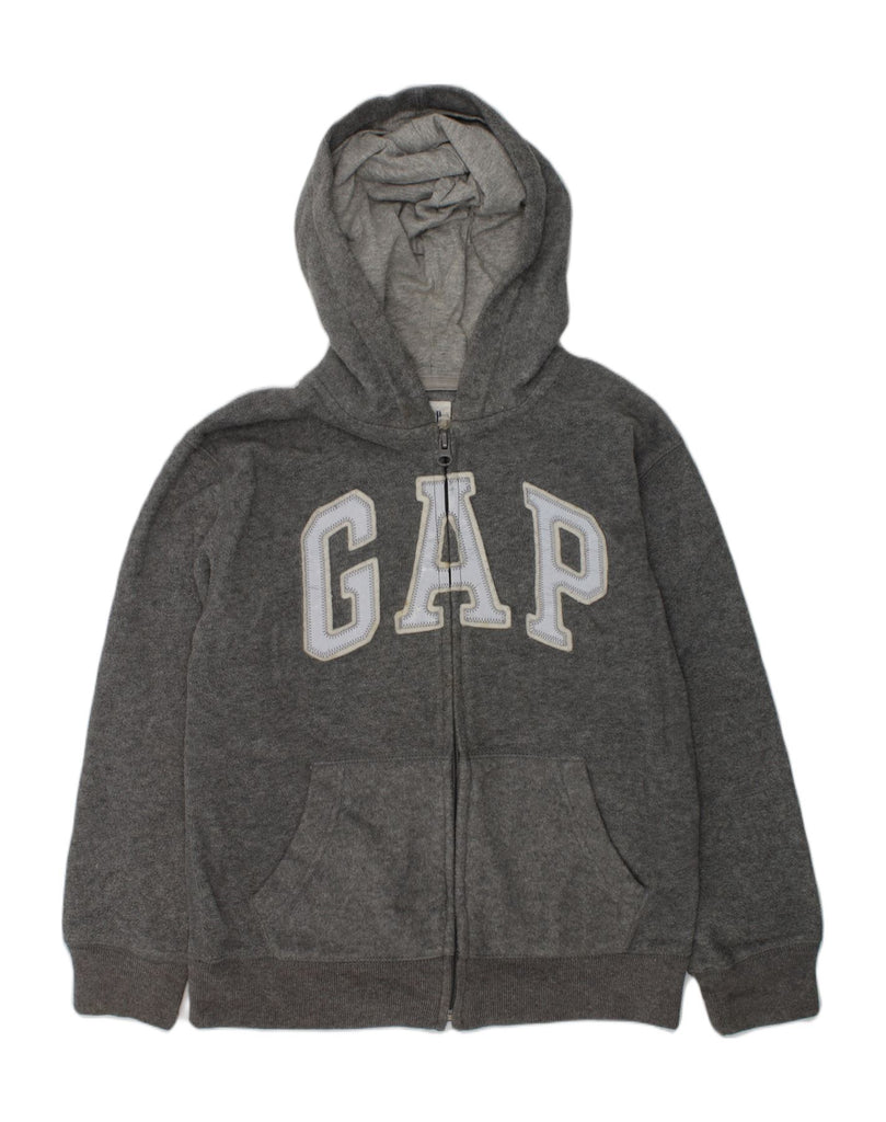 GAP Girls Graphic Zip Hoodie Sweater 15-16 Years Medium Grey Polyester | Vintage Gap | Thrift | Second-Hand Gap | Used Clothing | Messina Hembry 