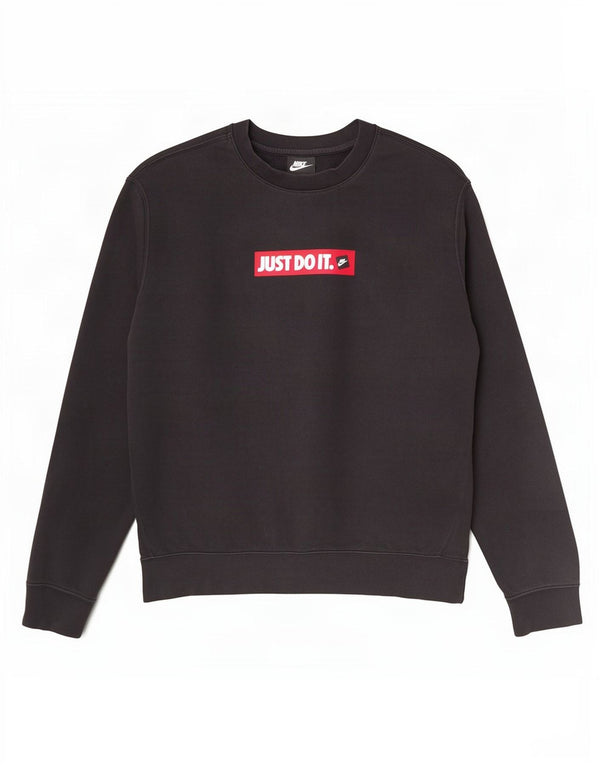 Nike Mens Graphic Sweatshirt Jumper Large Black Cotton