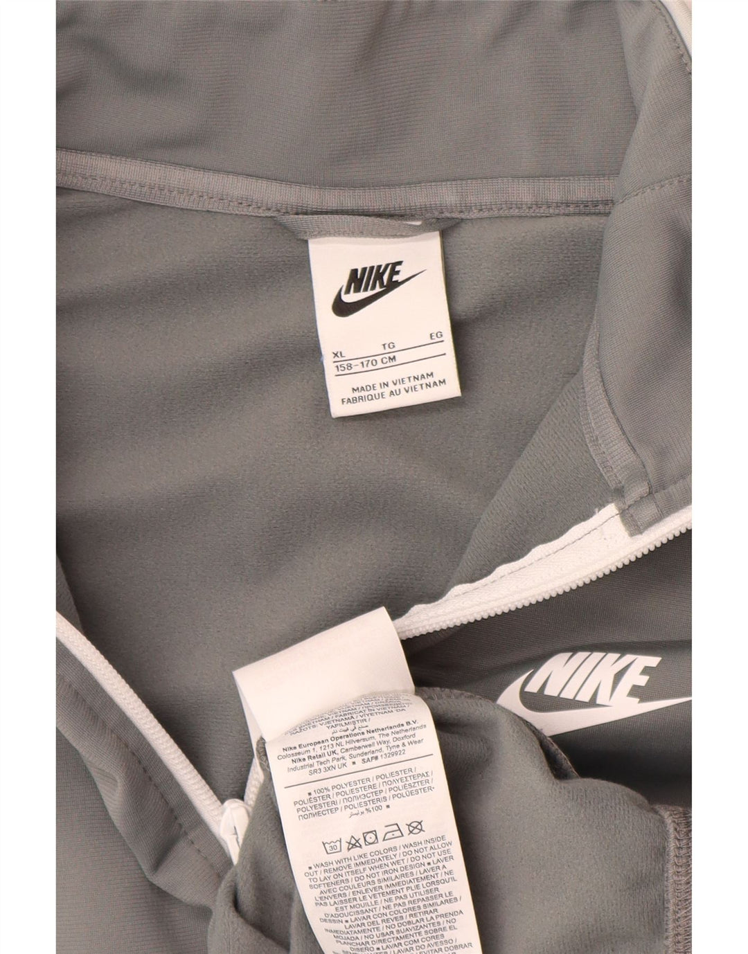 Nike Boys Tracksuit Top Jacket 13-14 Years XL Grey Polyester