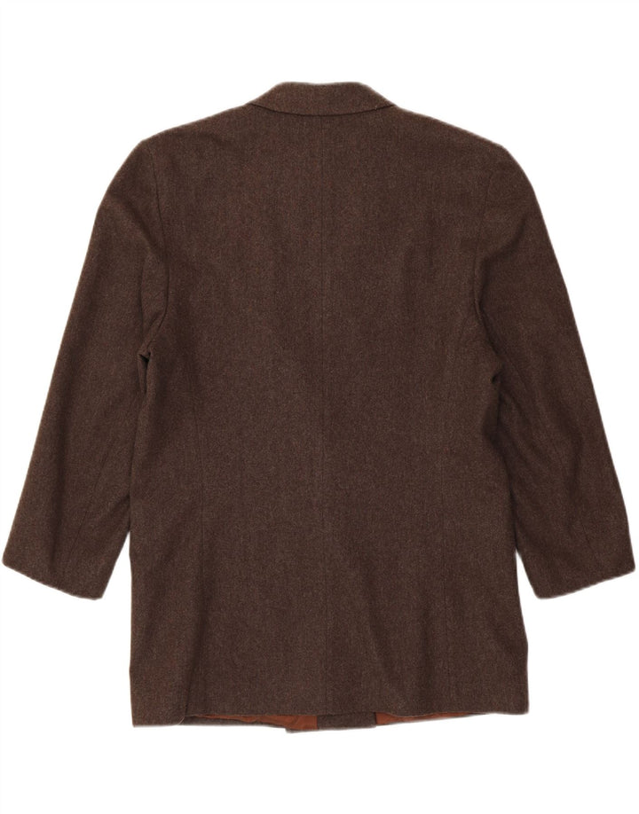 Vintage Womens Double Breasted Blazer Jacket IT 46 Large Brown Polyester