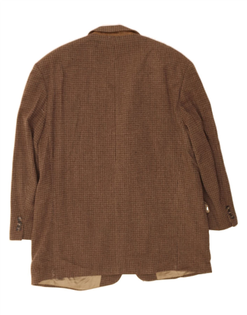 HUGO BOSS Mens 3 Button Blazer Jacket IT 54 2XL Brown Virgin Wool Vintage Hugo Boss and Second-Hand Hugo Boss from Messina Hembry 
