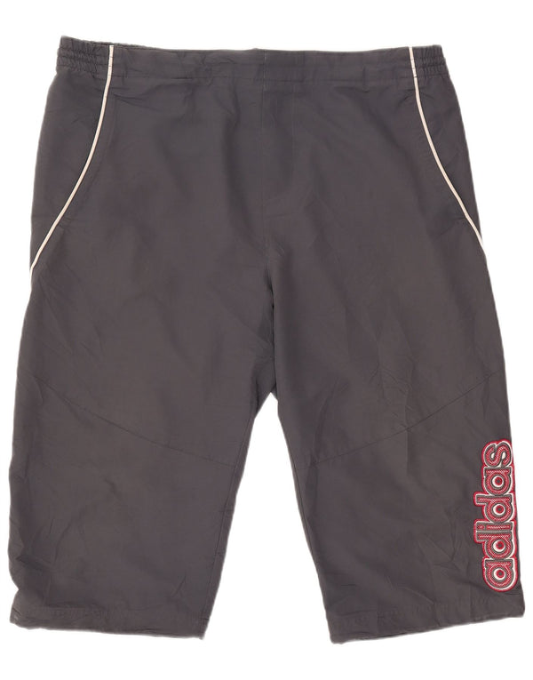Adidas Mens Graphic Bermuda Sport Shorts XL Grey Polyester