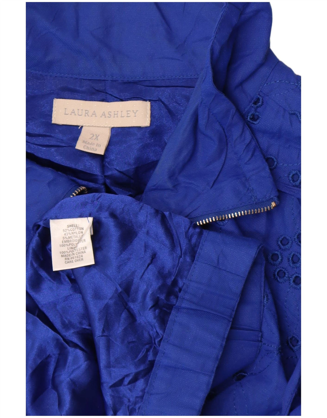 Laura Ashley Womens Bomber Jacket UK 20 2XL Blue Cotton