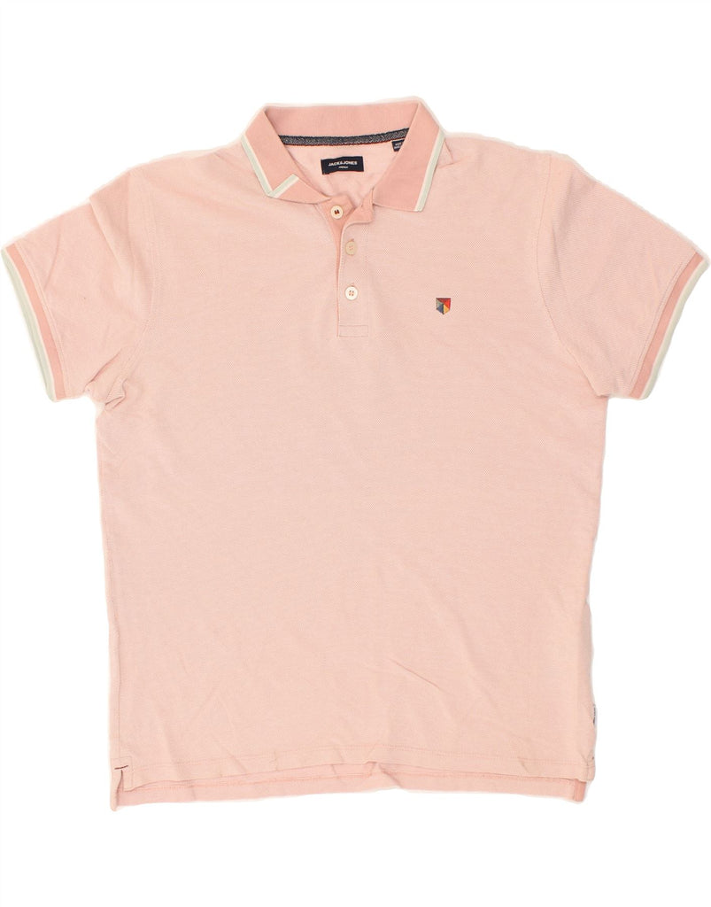 JACK & JONES Mens Polo Shirt Medium Pink Cotton | Vintage Jack & Jones | Thrift | Second-Hand Jack & Jones | Used Clothing | Messina Hembry 