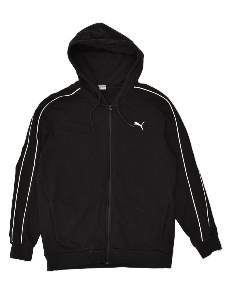 PUMA Mens Zip Hoodie Sweater Medium Black Cotton | Vintage Puma | Thrift | Second-Hand Puma | Used Clothing | Messina Hembry 