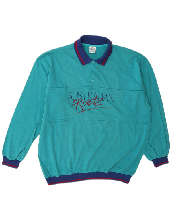 Campagnolo Mens Loose Fit Graphic Sweatshirt Jumper IT 50 Medium Turquoise