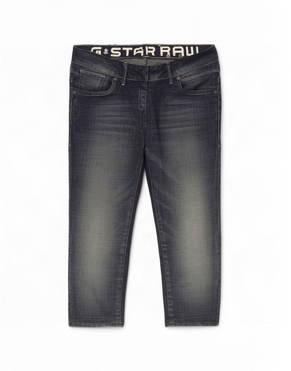 G-Star Womens Super Low Capri Jeans W27 L18 Blue Cotton