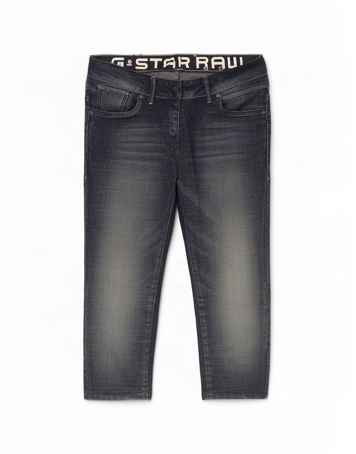 G-Star Womens Super Low Capri Jeans W27 L18 Blue Cotton