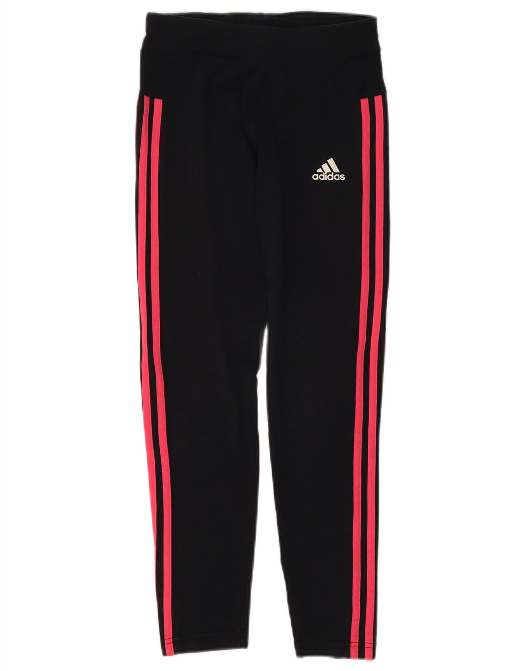 ADIDAS Girls Tracksuit Trousers 11-12 Years Black Cotton