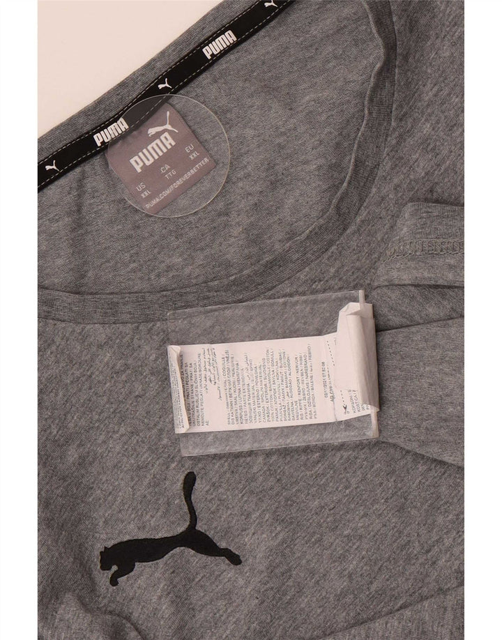 Puma Mens T-Shirt Top 2XL Grey Cotton