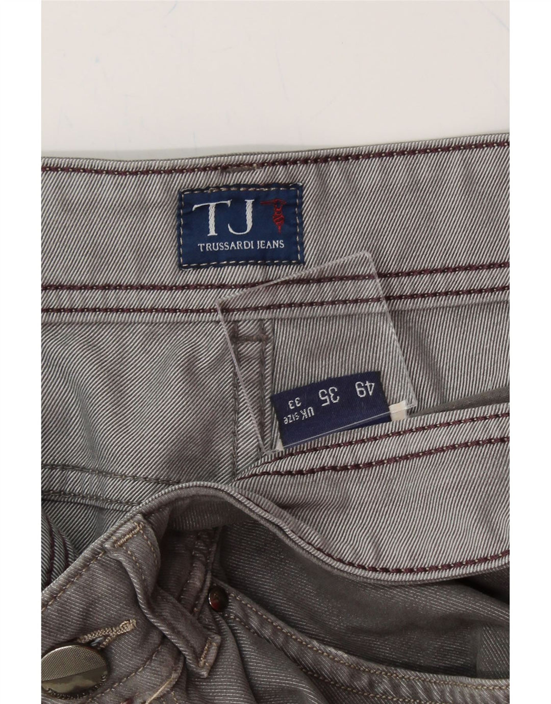 TRUSSARDI Mens Straight Jeans W33 L29 Grey Vintage Trussardi and Second-Hand Trussardi from Messina Hembry 
