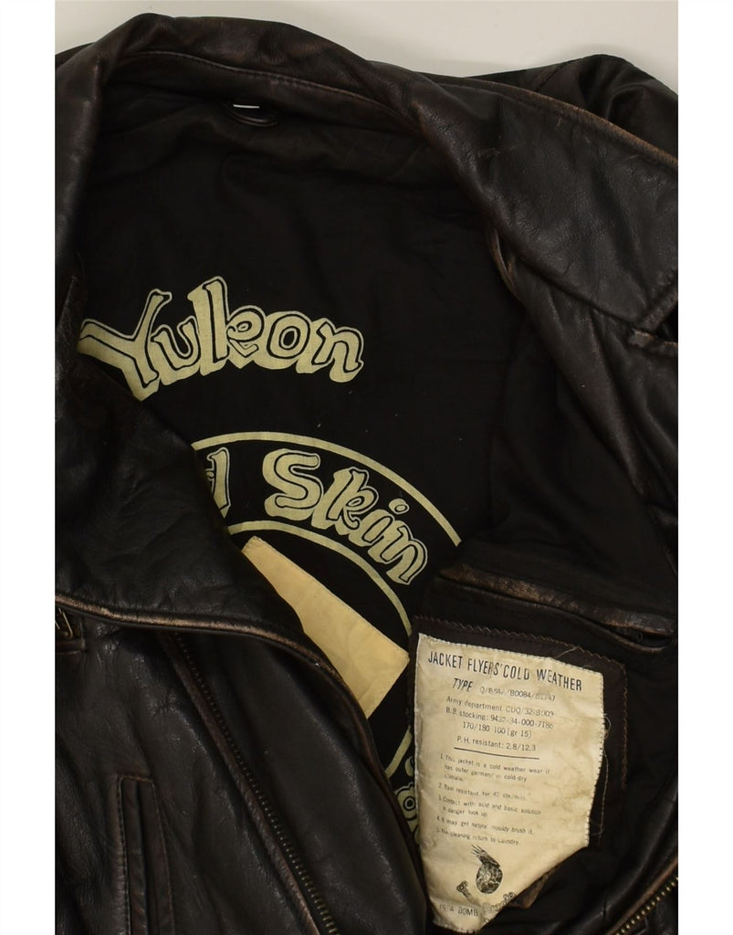 VINTAGE Mens Leather Jacket UK 38 Medium Brown Leather | Vintage Vintage | Thrift | Second-Hand Vintage | Used Clothing | Messina Hembry 
