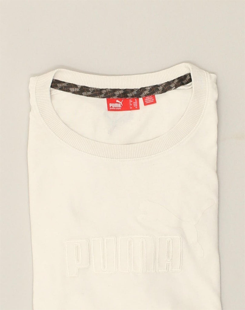 PUMA Mens Graphic Vest Top XL White Cotton | Vintage Puma | Thrift | Second-Hand Puma | Used Clothing | Messina Hembry 