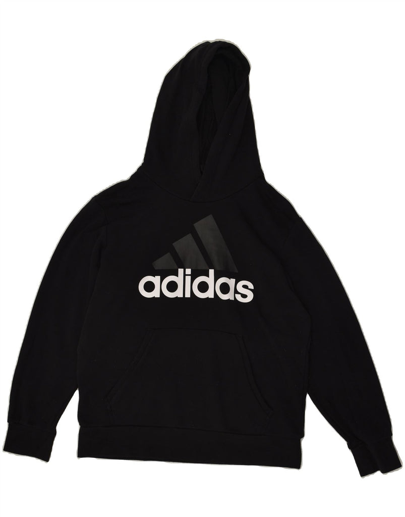 ADIDAS Mens Graphic Hoodie Jumper Large Black Cotton | Vintage Adidas | Thrift | Second-Hand Adidas | Used Clothing | Messina Hembry 