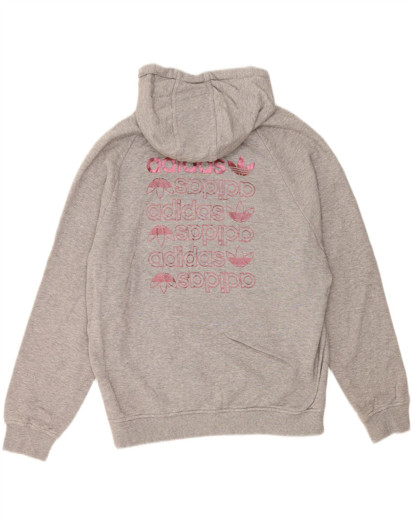 ADIDAS Mens Graphic Hoodie Jumper Small Grey Cotton Vintage Adidas and Second-Hand Adidas from Messina Hembry 