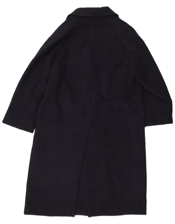 Zara Womens Oversized Overcoat UK 6 XS Navy Blue Wool