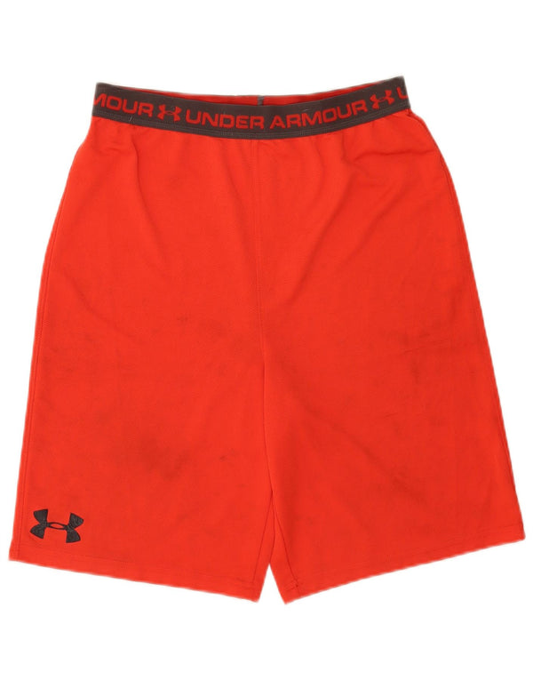 Under Armour Boys Heat Gear Graphic Sport Shorts 13-14 Years XL Orange