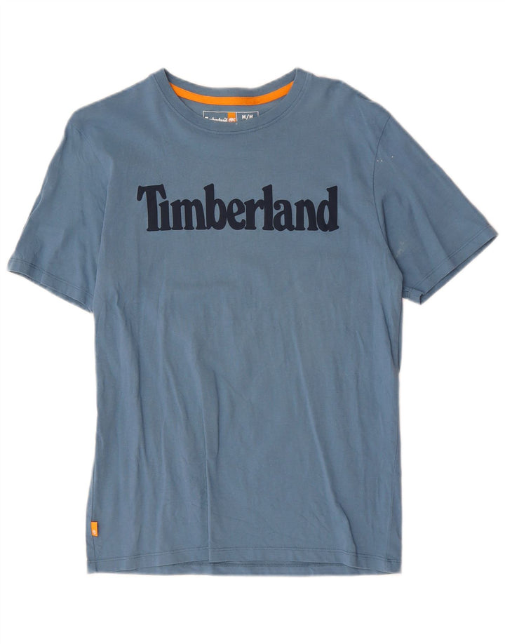 TIMBERLAND Mens Regular Fit Graphic T-Shirt Top Medium Blue Cotton